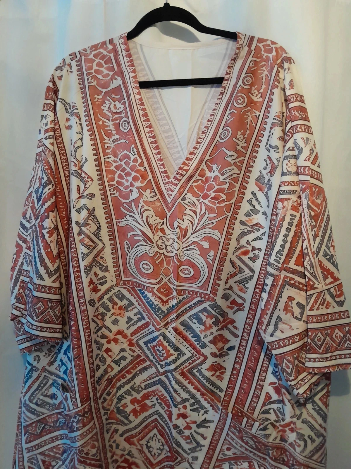 Vestido Largo Fluido Estilo Kaftán con Estampado Étnico Talla: 5XL – photo 5